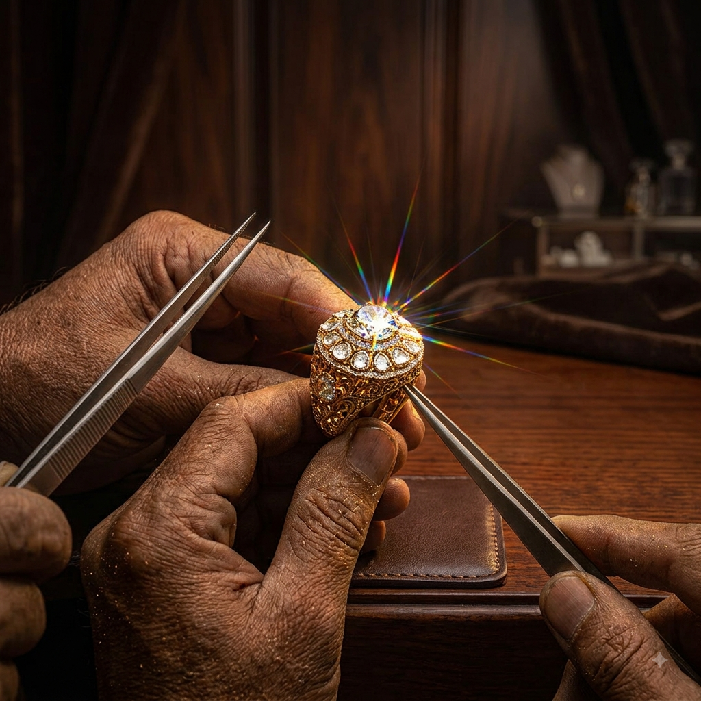 Jeweller crafting a ring